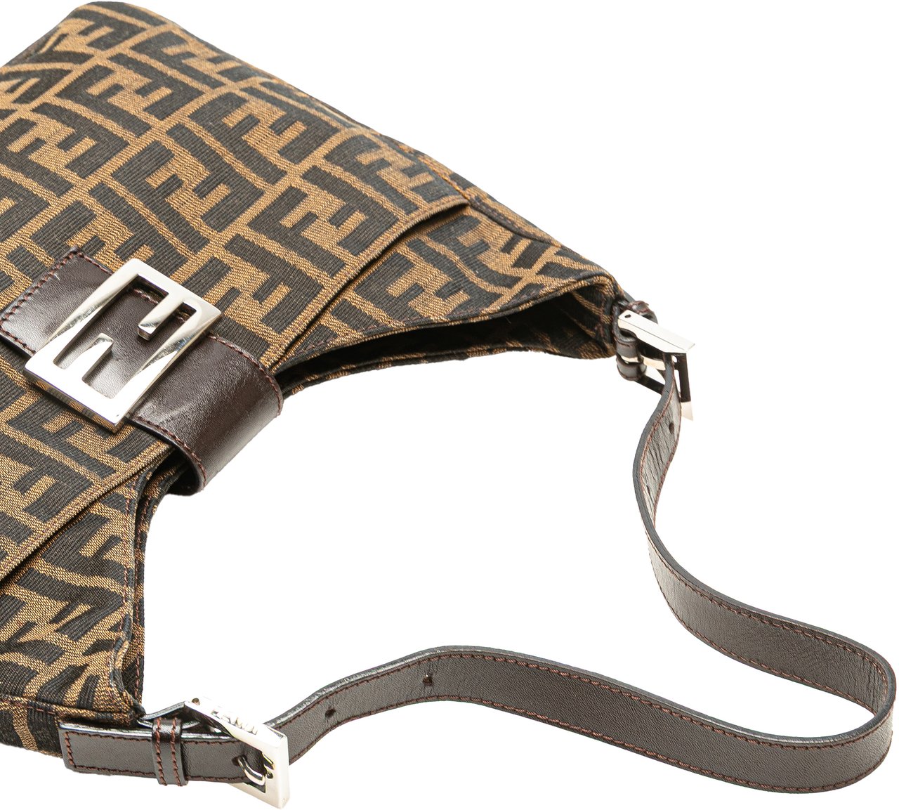 Fendi Zucca Canvas Shoulder Bag Bruin