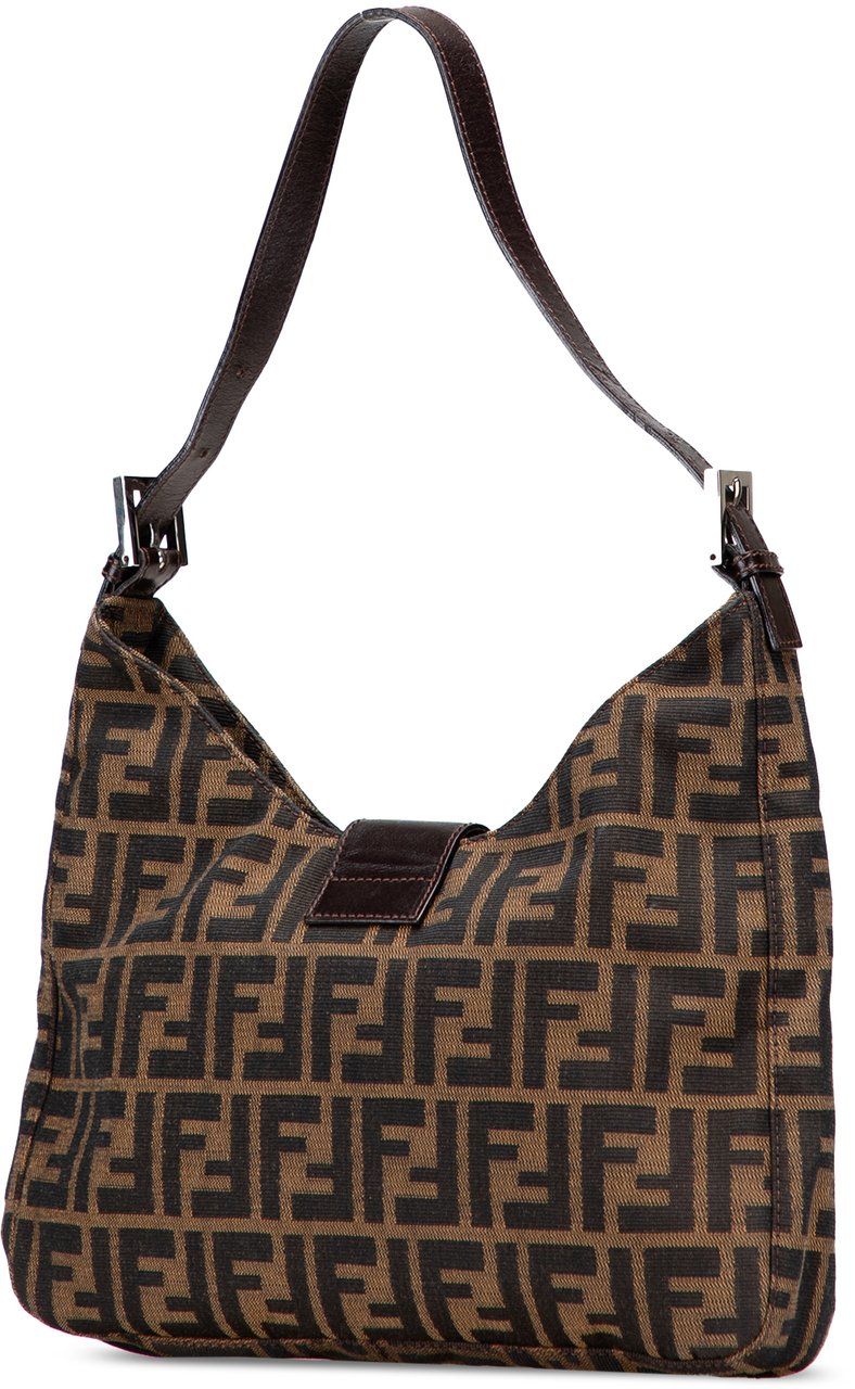 Fendi Zucca Canvas Shoulder Bag Bruin