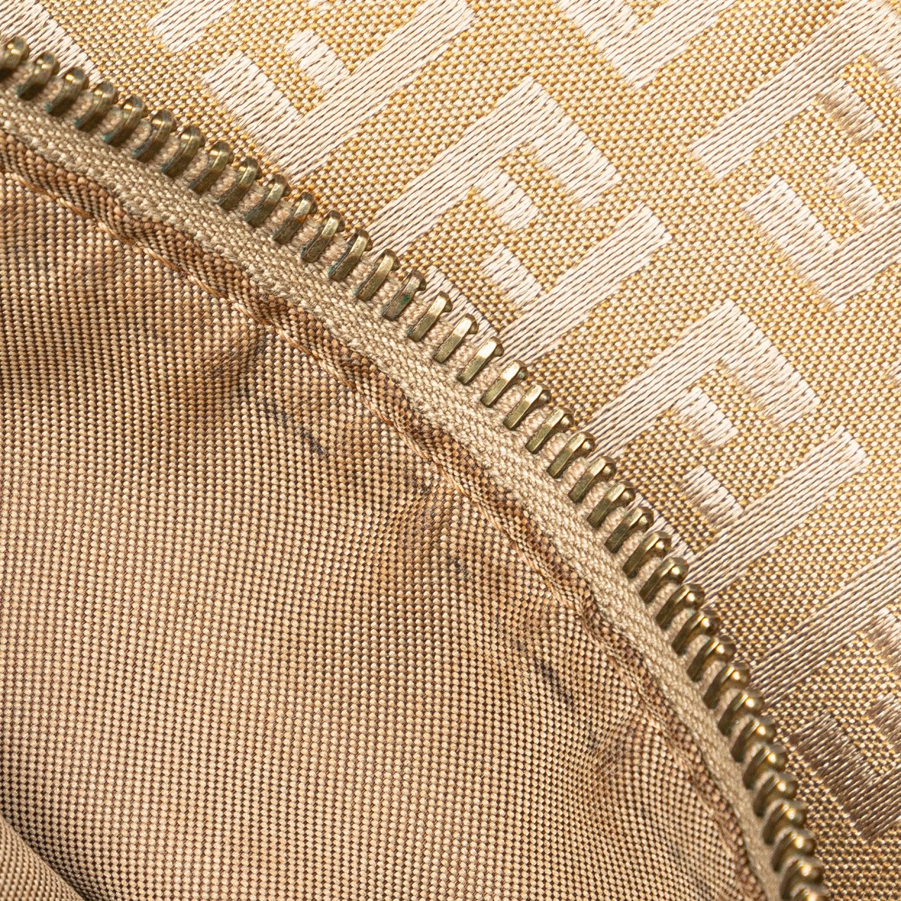 Fendi Zucchino Canvas Tote Bruin