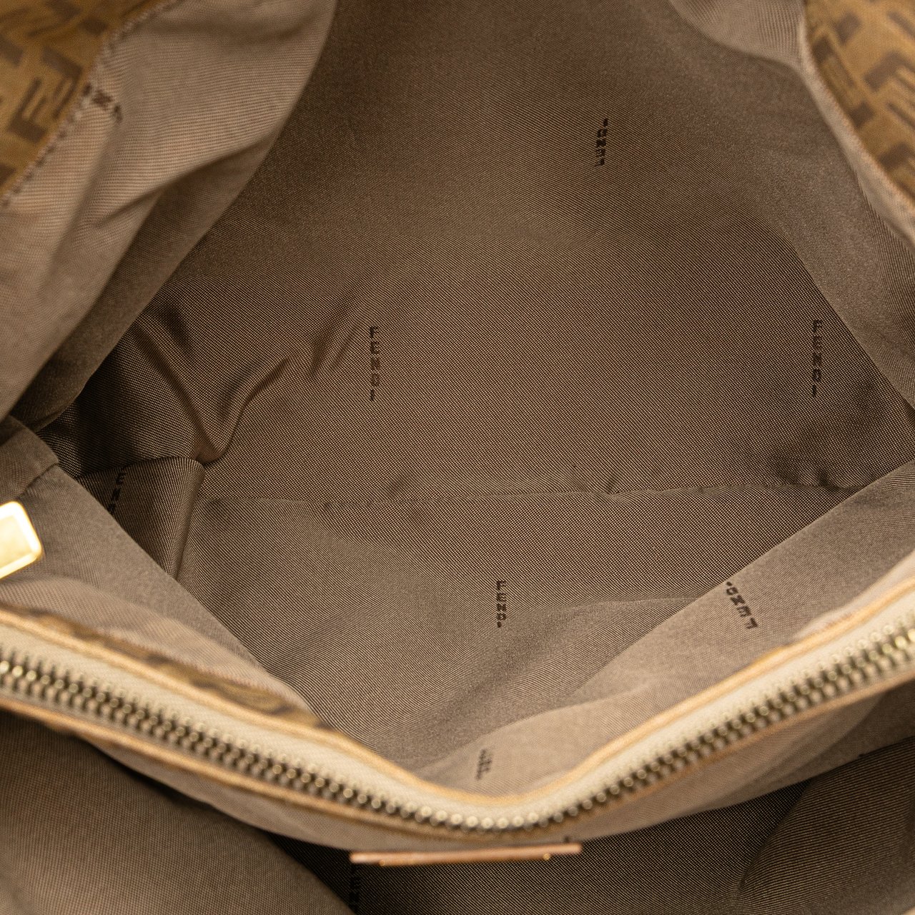 Fendi Zucchino Canvas Tote Bruin