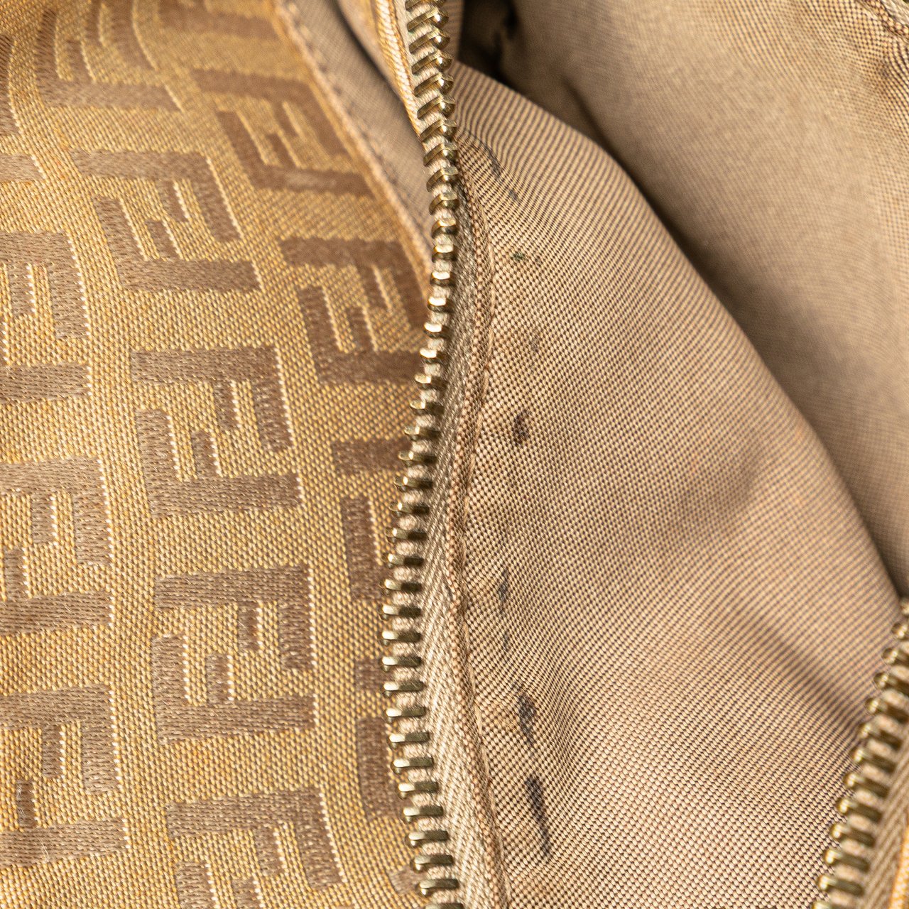 Fendi Zucchino Canvas Tote Bruin