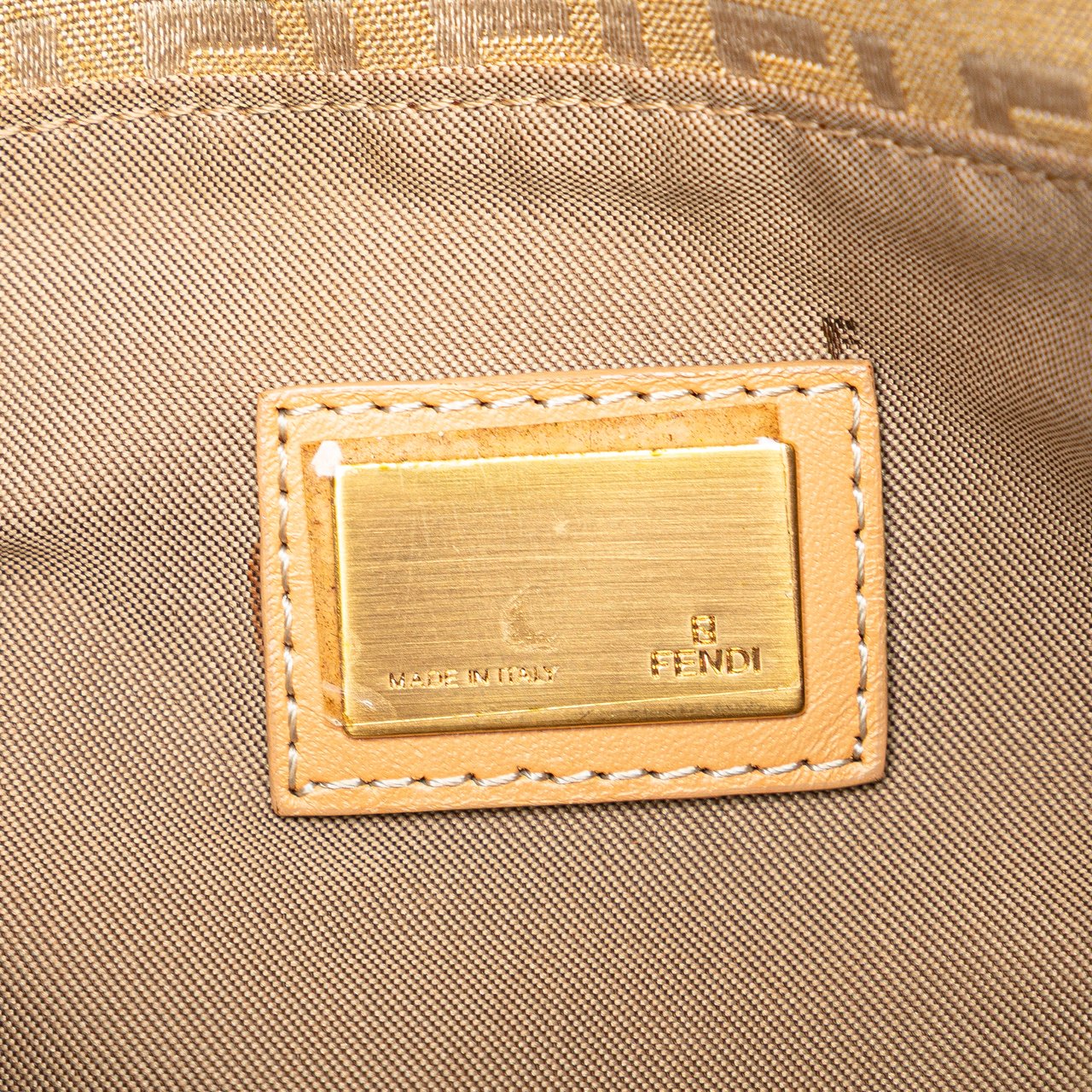 Fendi Zucchino Canvas Tote Bruin