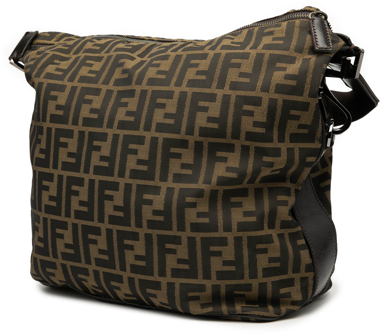 Fendi Zucca Canvas Shoulder Bag Bruin