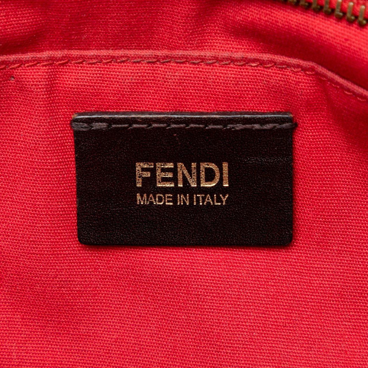 Fendi Small Perforated Zucca Spalmati Roll Tote Bruin