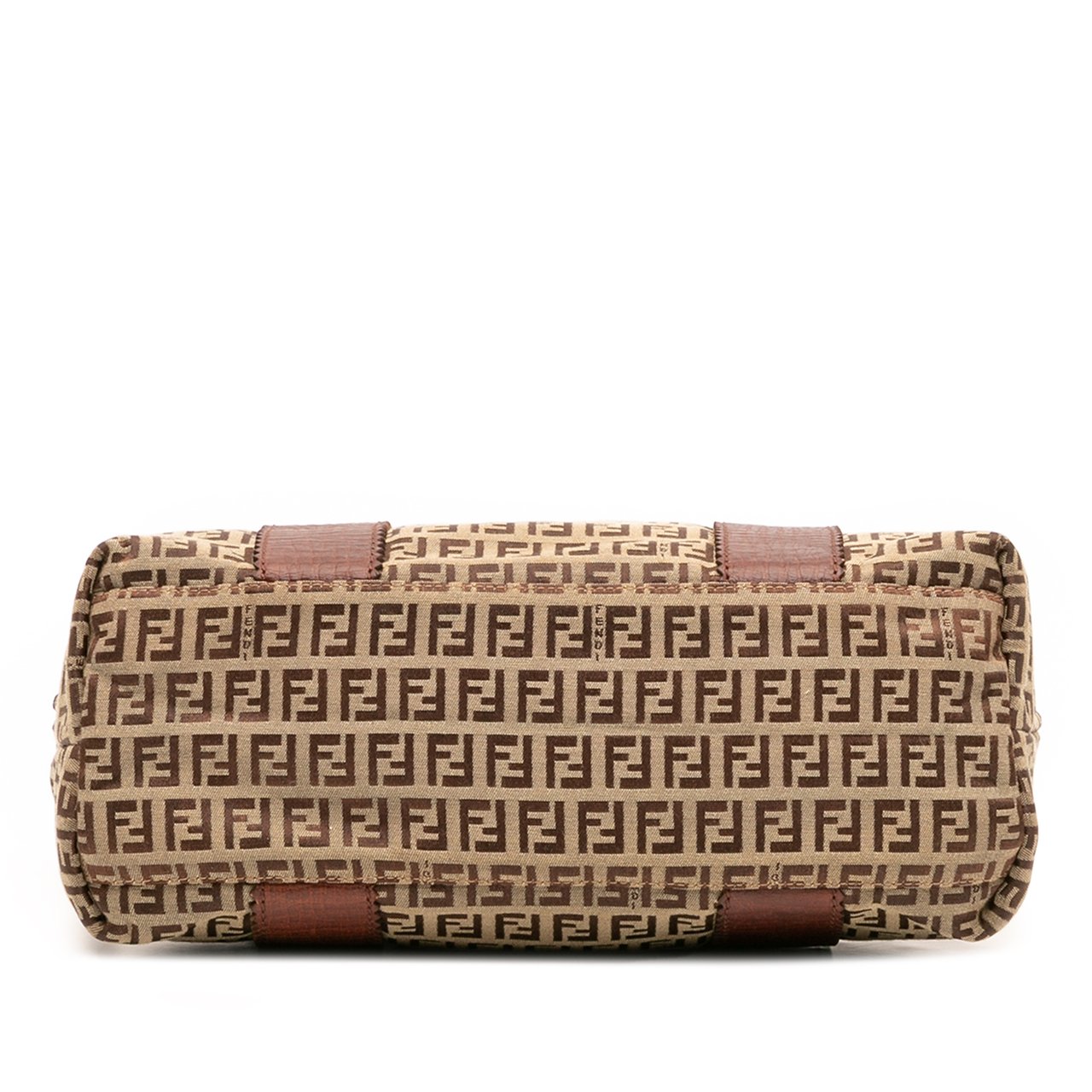 Fendi Zucchino Canvas Tote Bruin