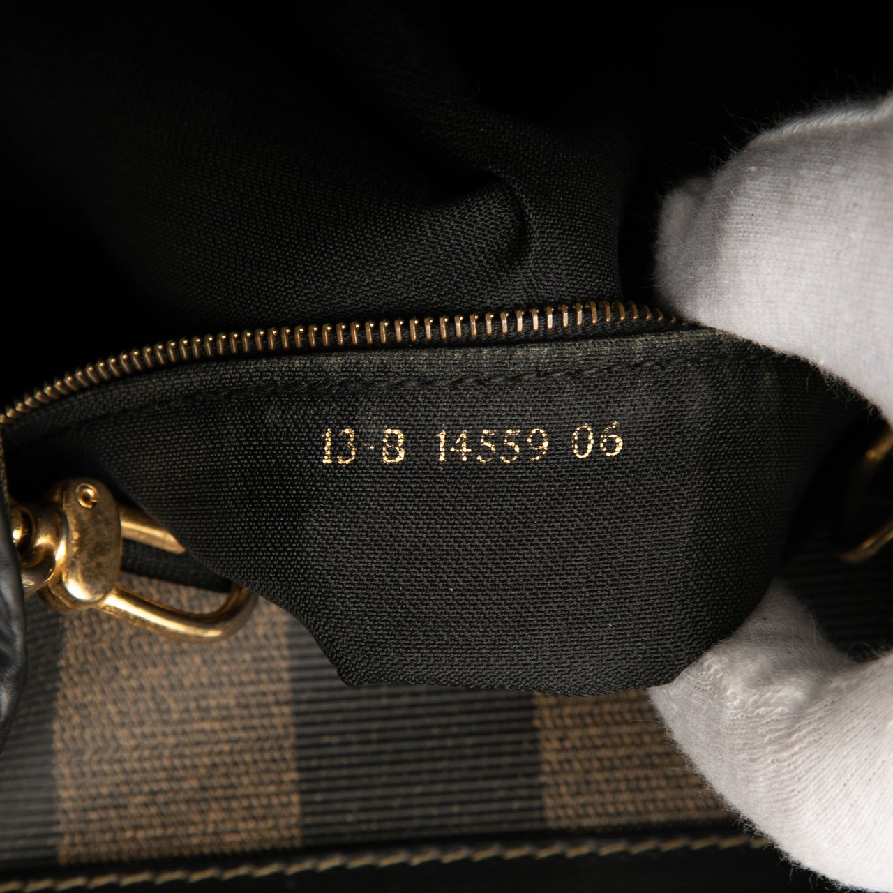 Fendi Pequin Coated Canvas Sling Bag Bruin