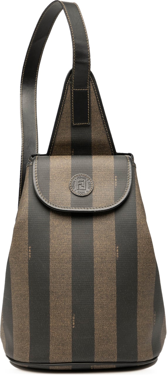 Fendi Pequin Coated Canvas Sling Bag Bruin