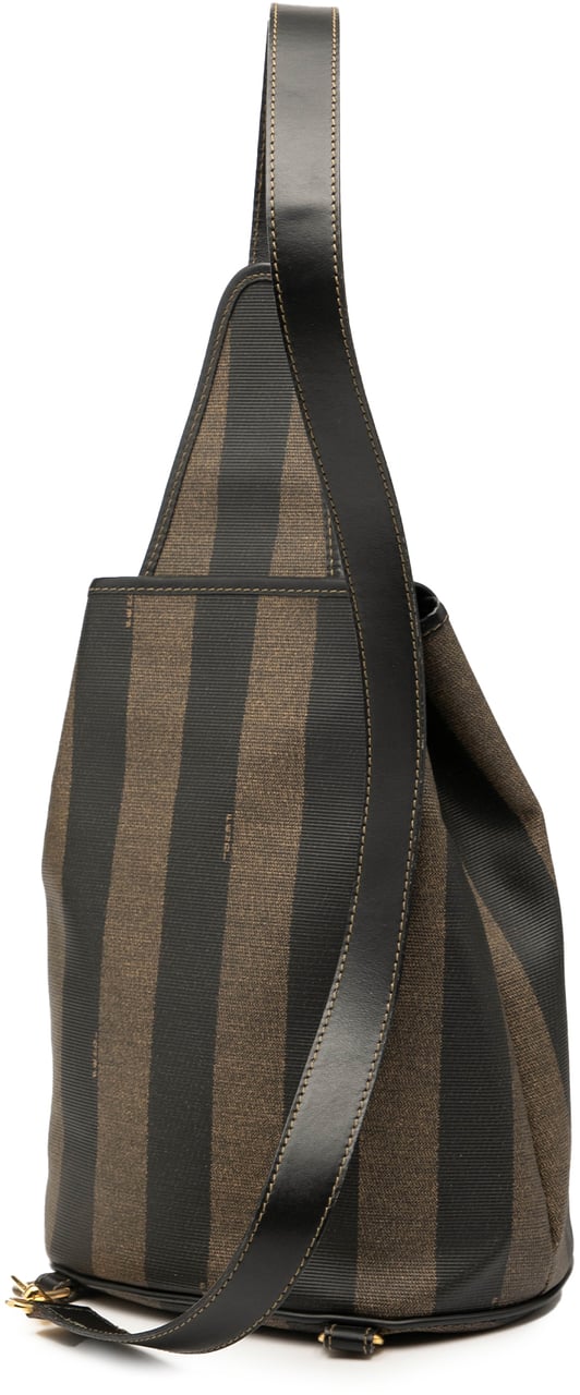 Fendi Pequin Coated Canvas Sling Bag Bruin