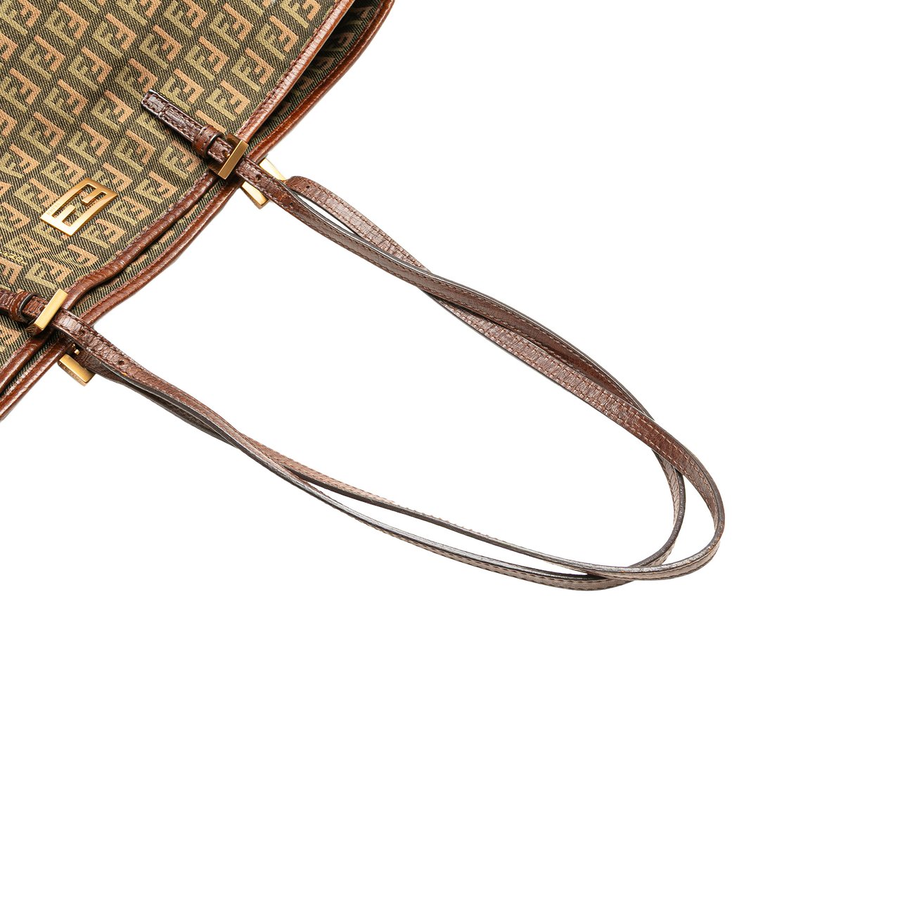 Fendi Large Zucchino Canvas Tote Bruin