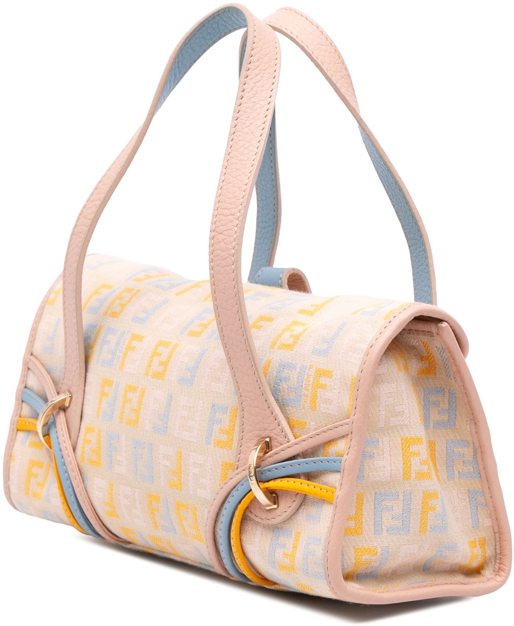 Fendi Multicolor Zucchino Canvas and Leather Charm Flap Bruin