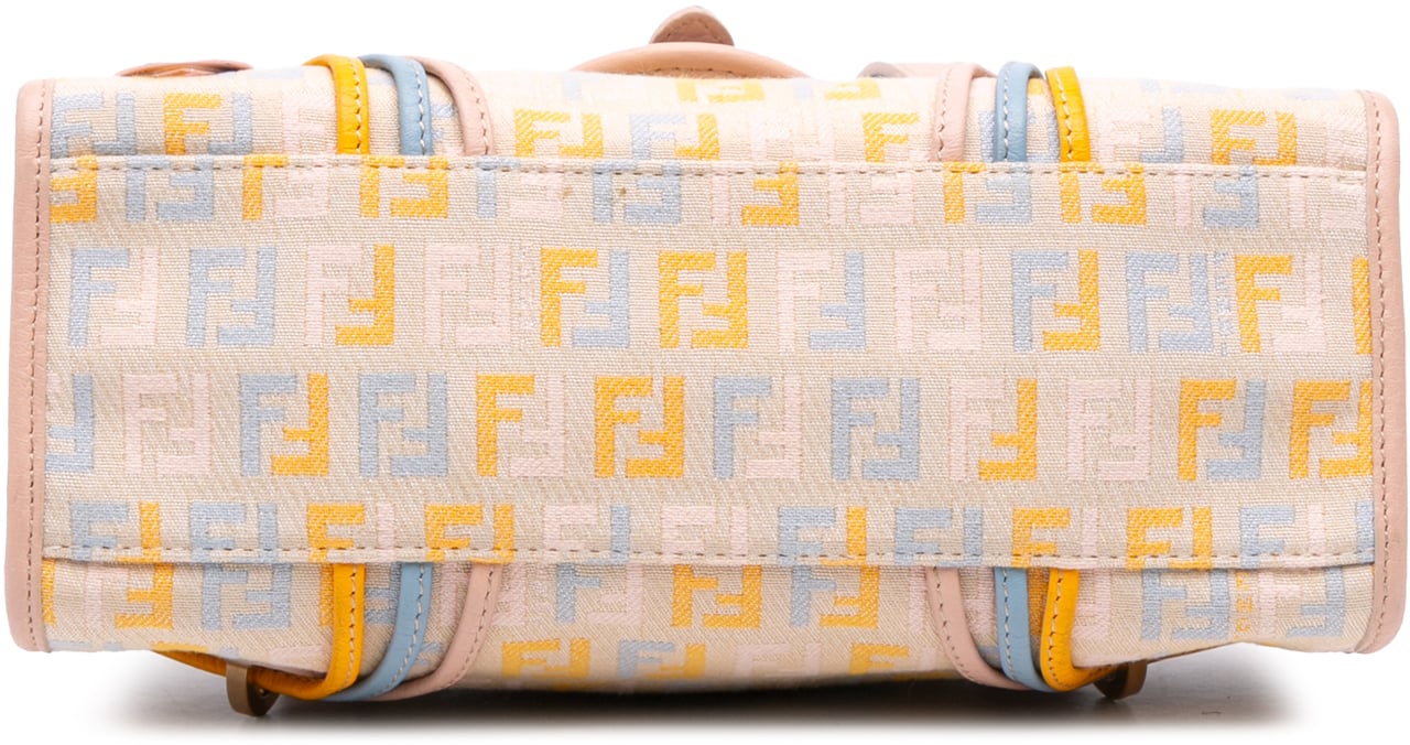 Fendi Multicolor Zucchino Canvas and Leather Charm Flap Bruin