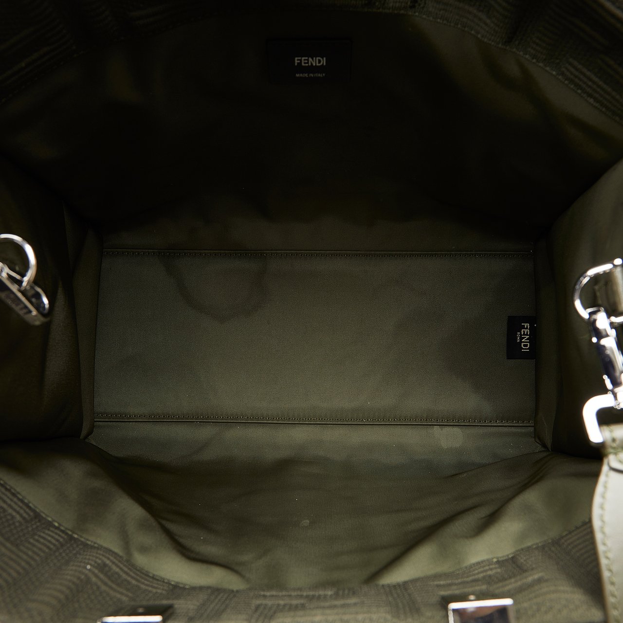 Fendi Medium Zucca Sunshine Shopper Canvas Tote Groen