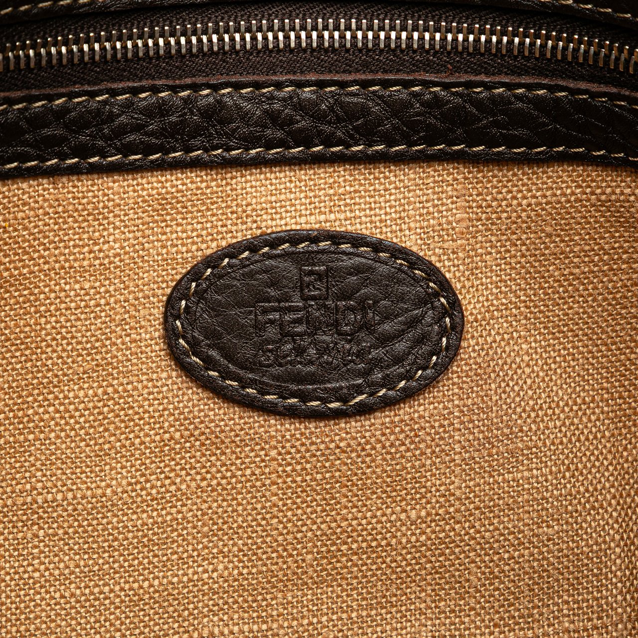 Fendi Leather Selleria Crossbody Bruin