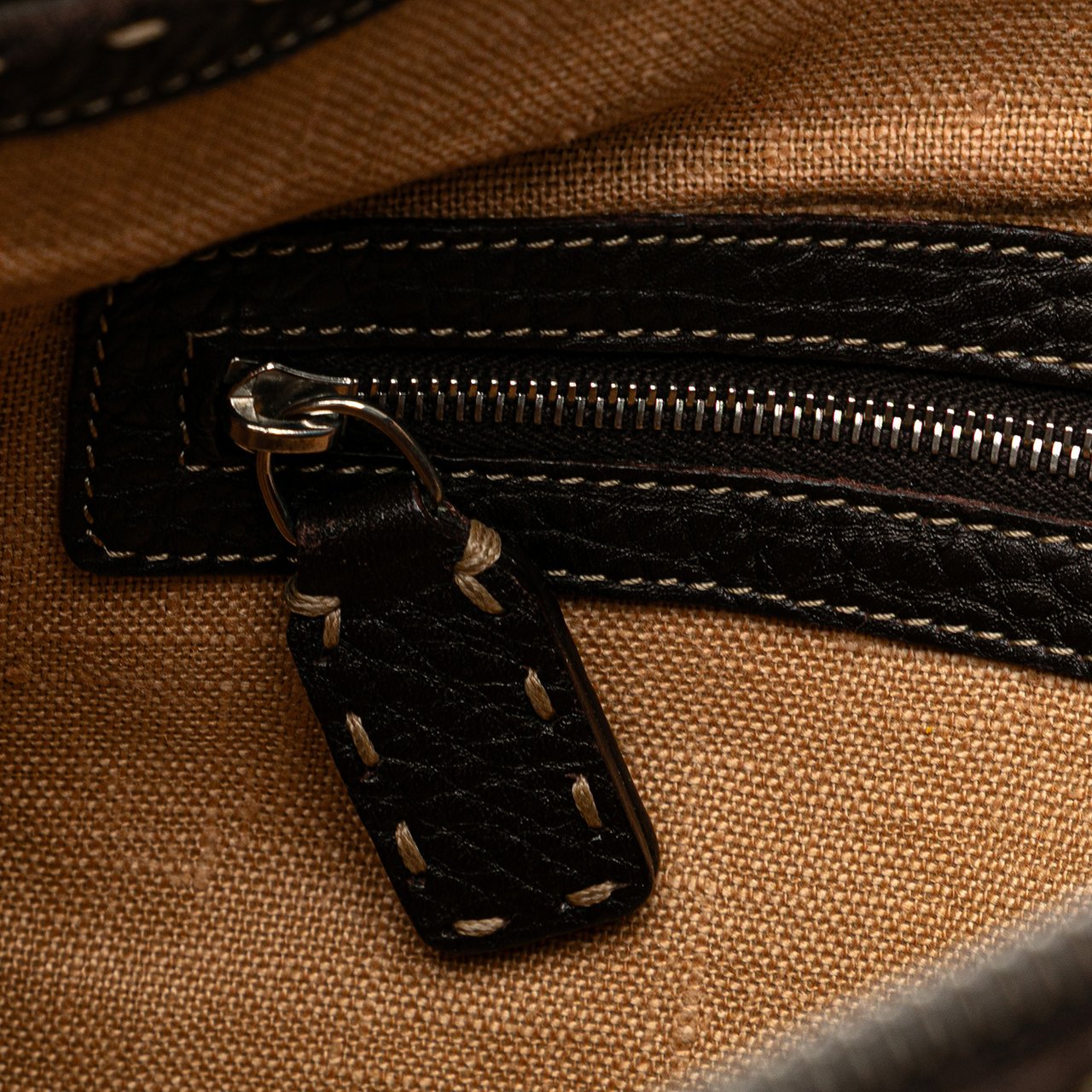 Fendi Leather Selleria Crossbody Bruin