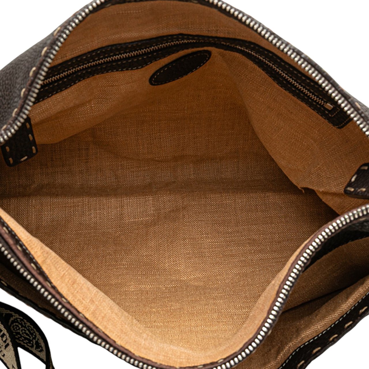 Fendi Leather Selleria Crossbody Bruin