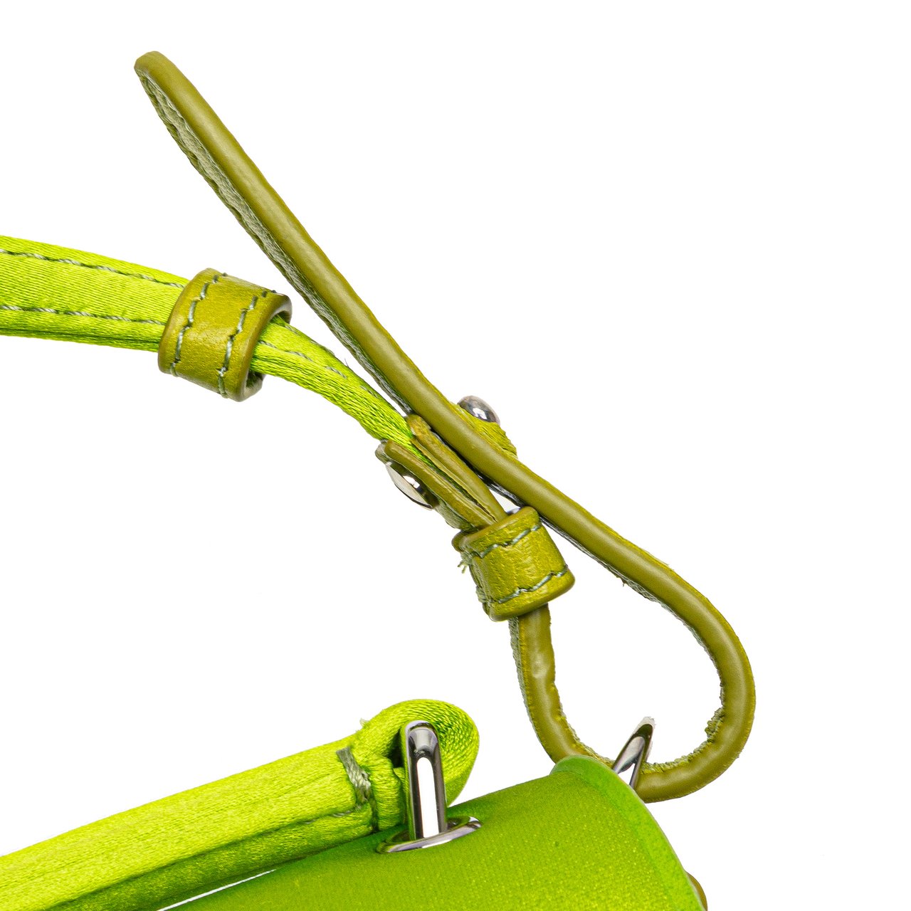 Fendi Silk Baguette Phone Pouch Satchel Groen