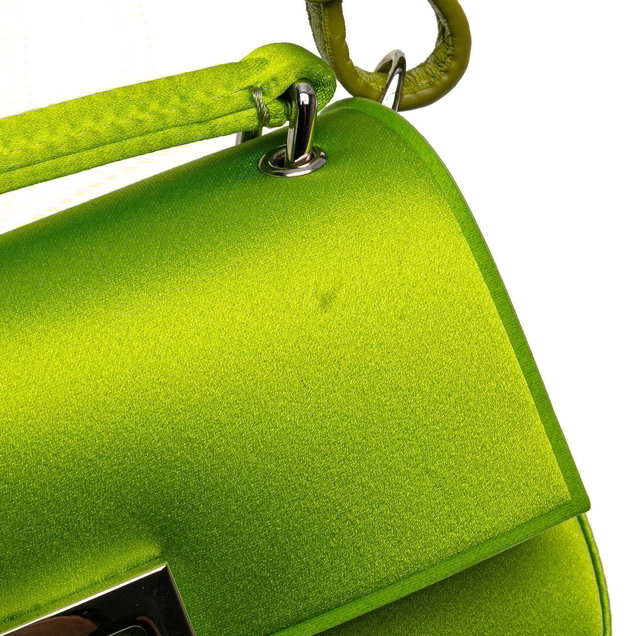Fendi Silk Baguette Phone Pouch Satchel Groen