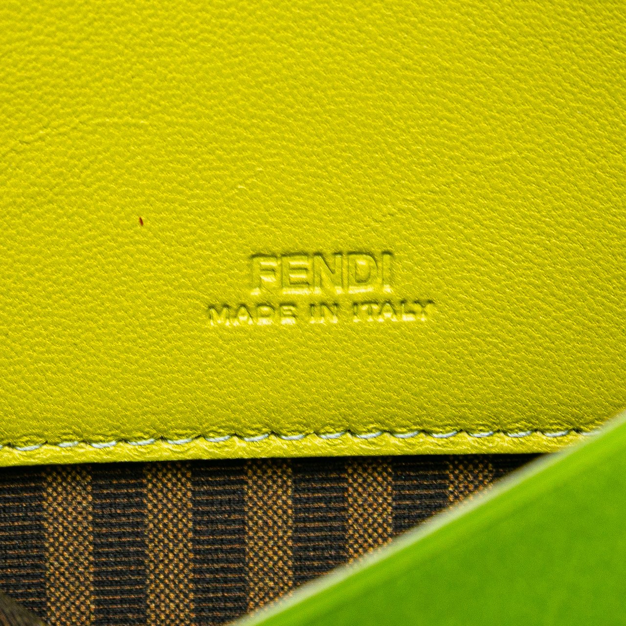 Fendi Silk Baguette Phone Pouch Satchel Groen