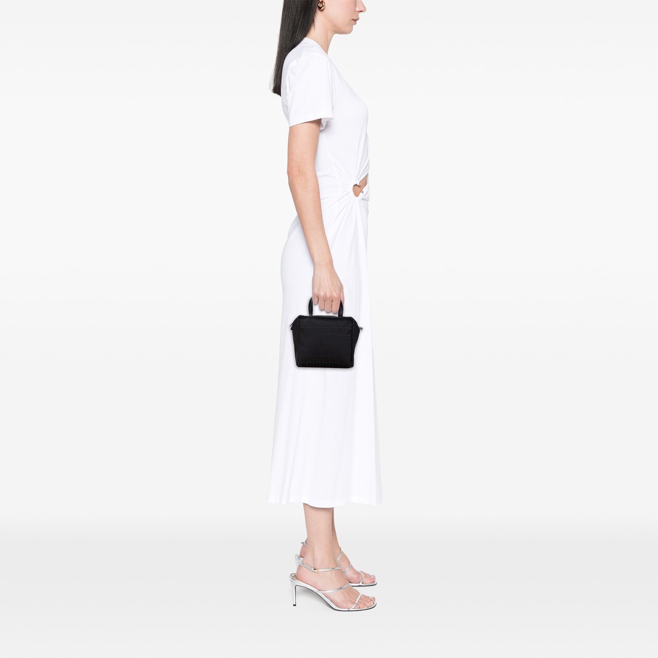 Fendi Mini Zucchino Canvas Handbag Zwart