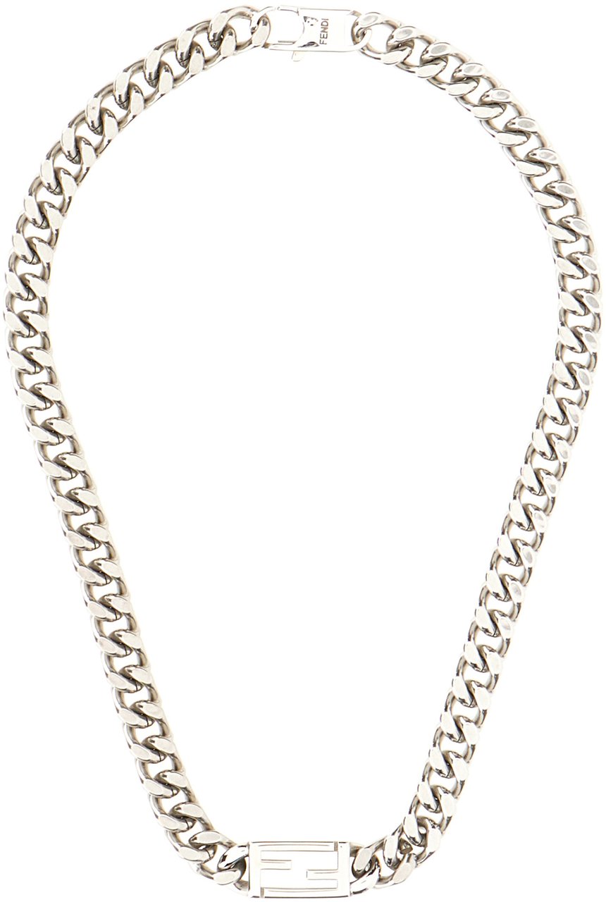 Fendi Fendi Silver metal necklace Zilver