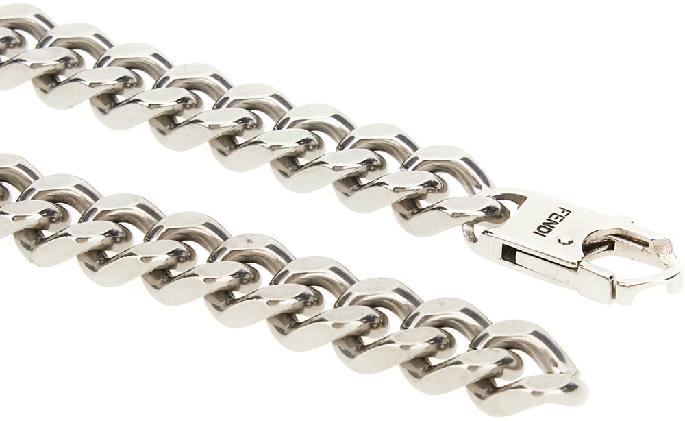 Fendi Fendi Silver metal necklace Zilver