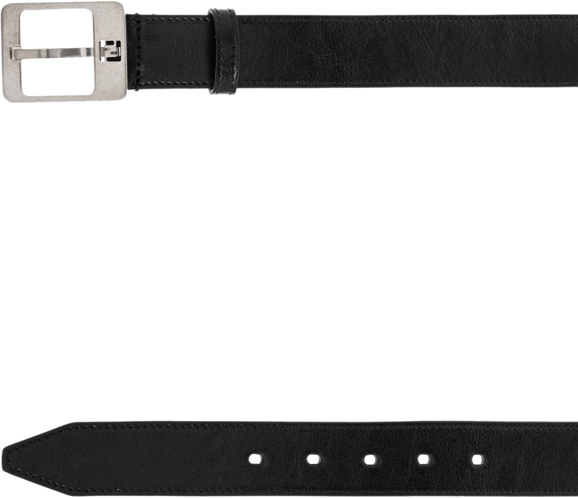 Fendi Ff Monogram Buckle Leather Belt Zwart