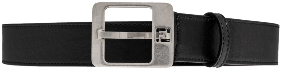 Fendi Ff Monogram Buckle Leather Belt Zwart