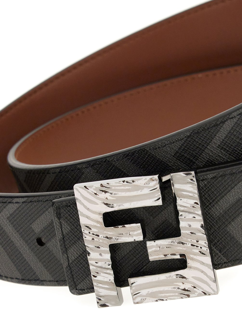 Fendi Fendi Chocolate leather reversible belt Bruin