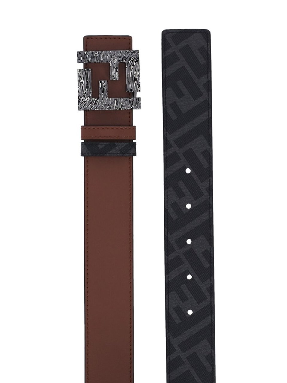 Fendi Reversible "Squared Ff" Belt – Brown/Black Bruin