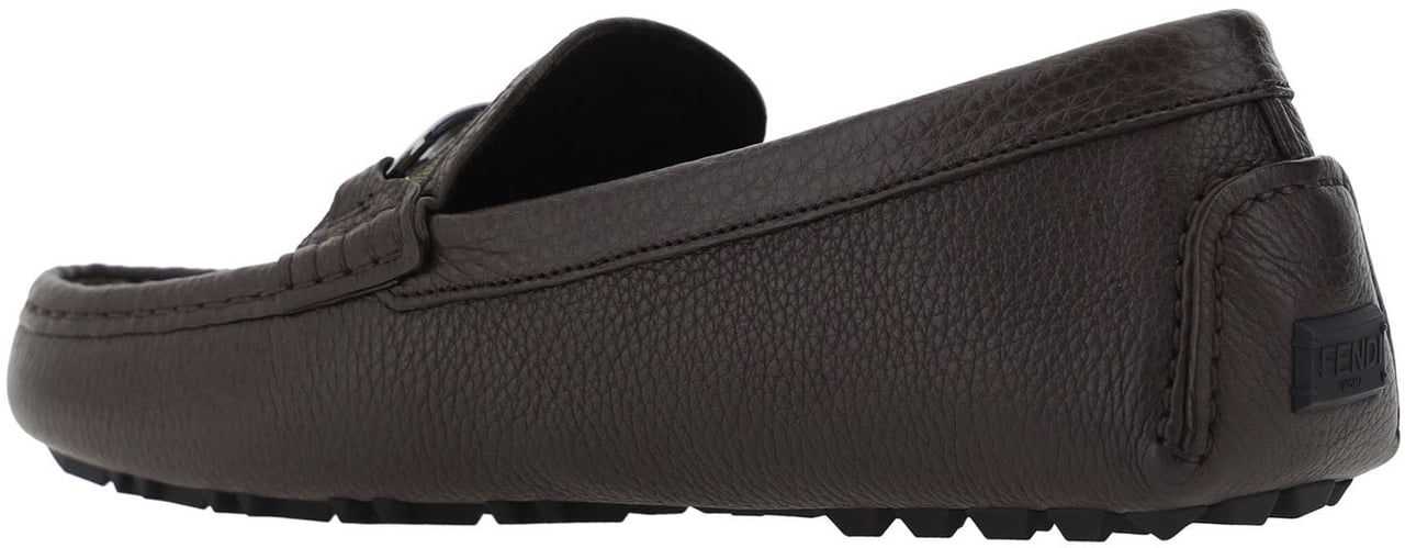 Fendi Fendi Leather Monogram Loafers Bruin