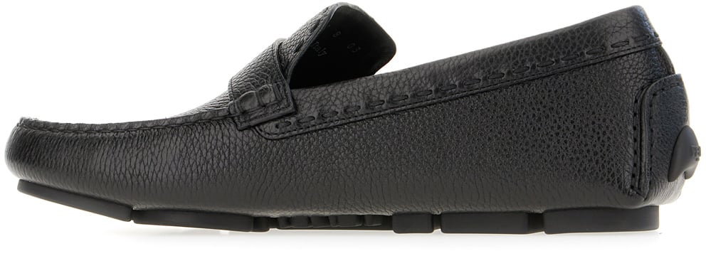 Fendi Fendi Black leather loafers Zwart