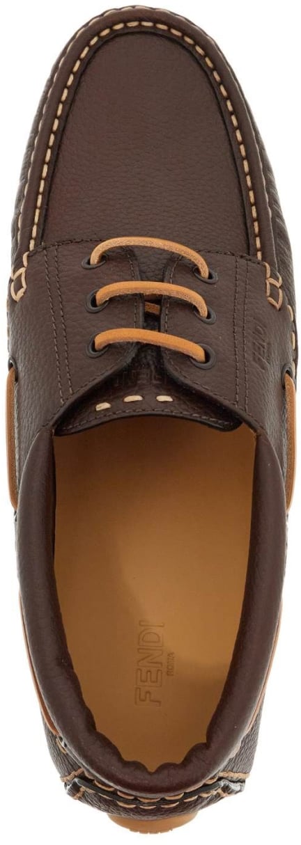 Fendi Deck Logo Lace-up Shoes Bruin