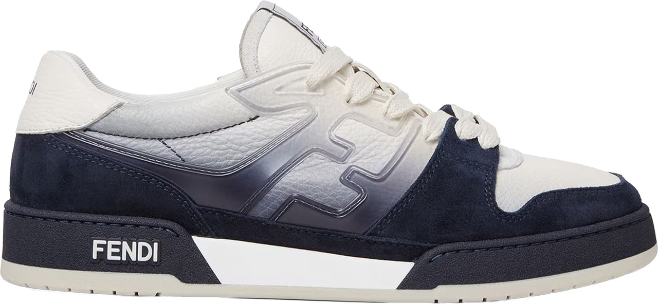 Fendi Match White Gradient Effect Side Logo Sneakers Zwart