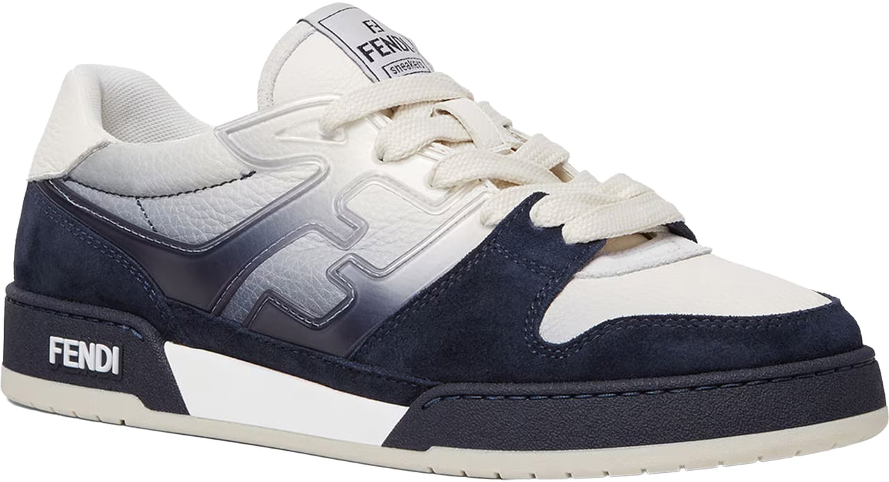 Fendi Match White Gradient Effect Side Logo Sneakers Zwart