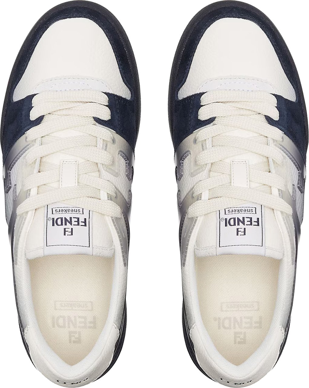 Fendi Match White Gradient Effect Side Logo Sneakers Zwart