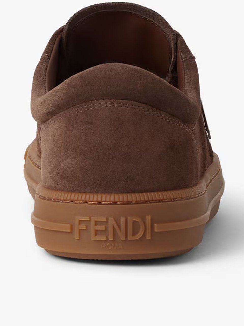 Fendi Domino Brown Suede Textured Lace Sneakers Bruin