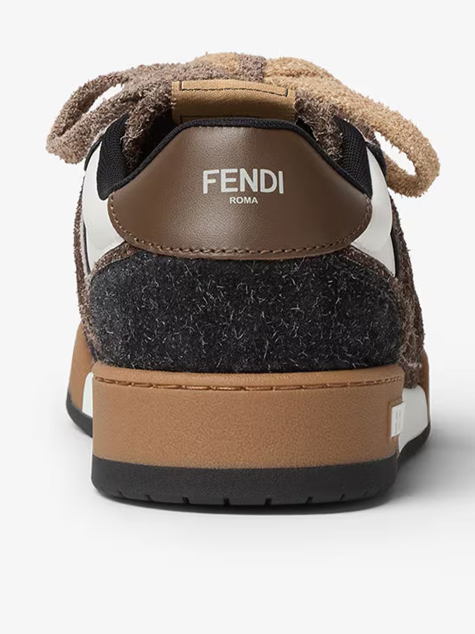 Fendi Match Mix Crosta Low-top Side Logo Sneakers Bruin