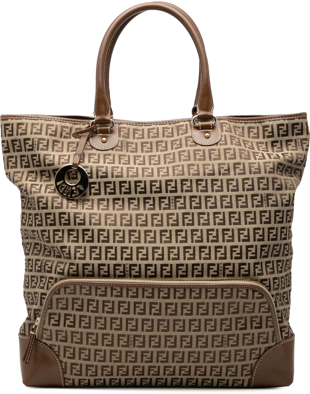 Fendi Zucchino Canvas Chef Shopping Tote Bruin