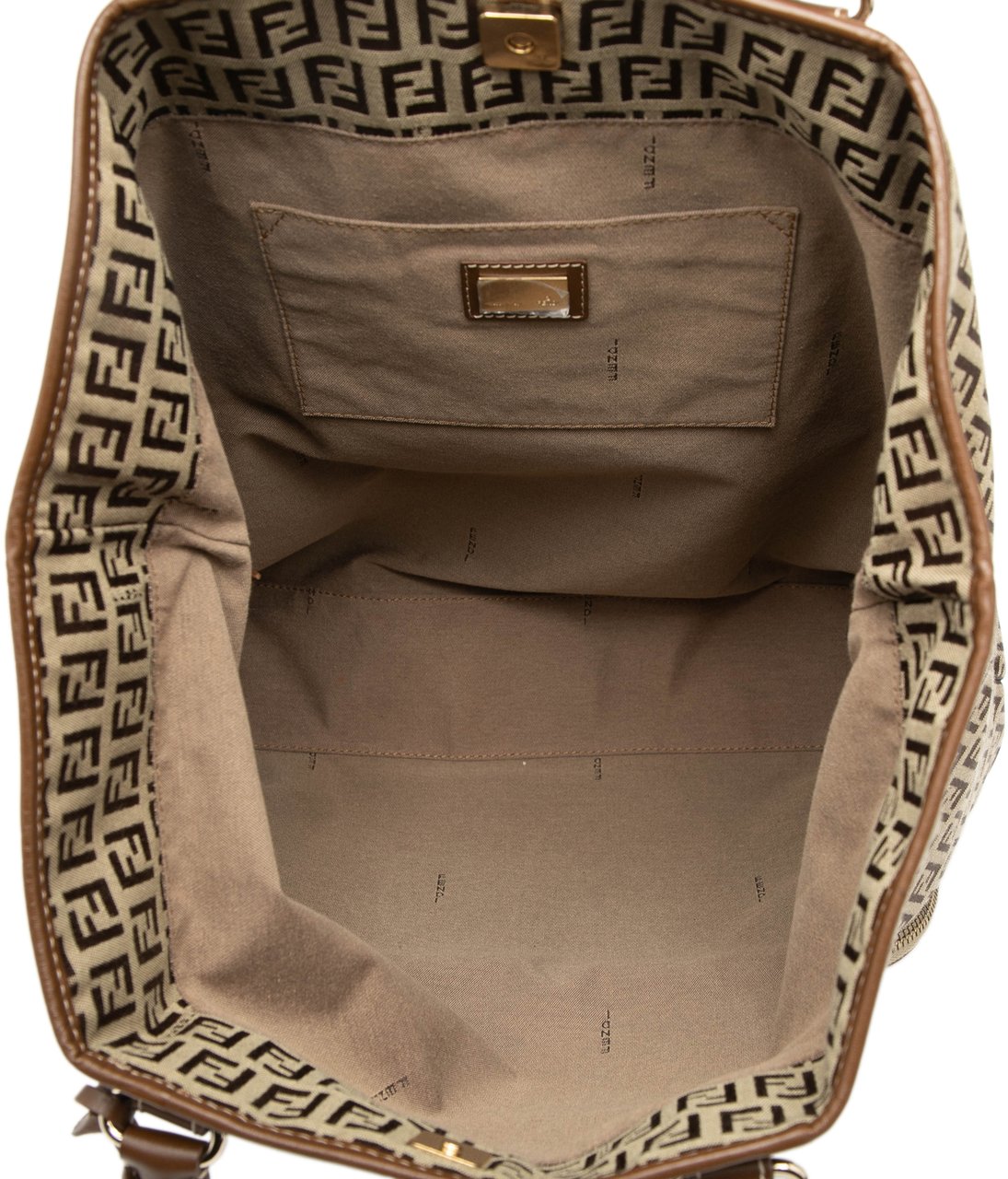 Fendi Zucchino Canvas Chef Shopping Tote Bruin