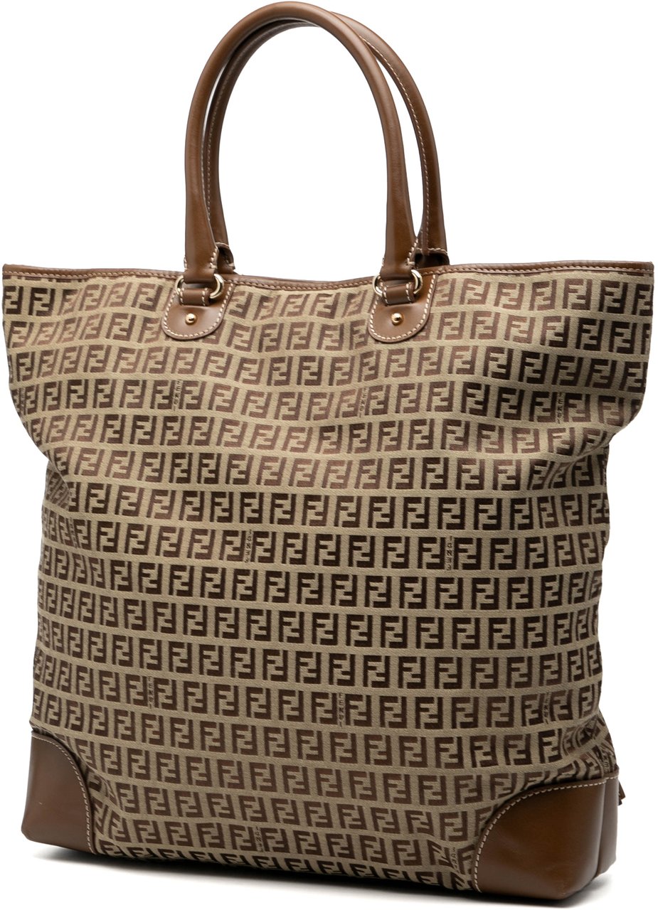 Fendi Zucchino Canvas Chef Shopping Tote Bruin