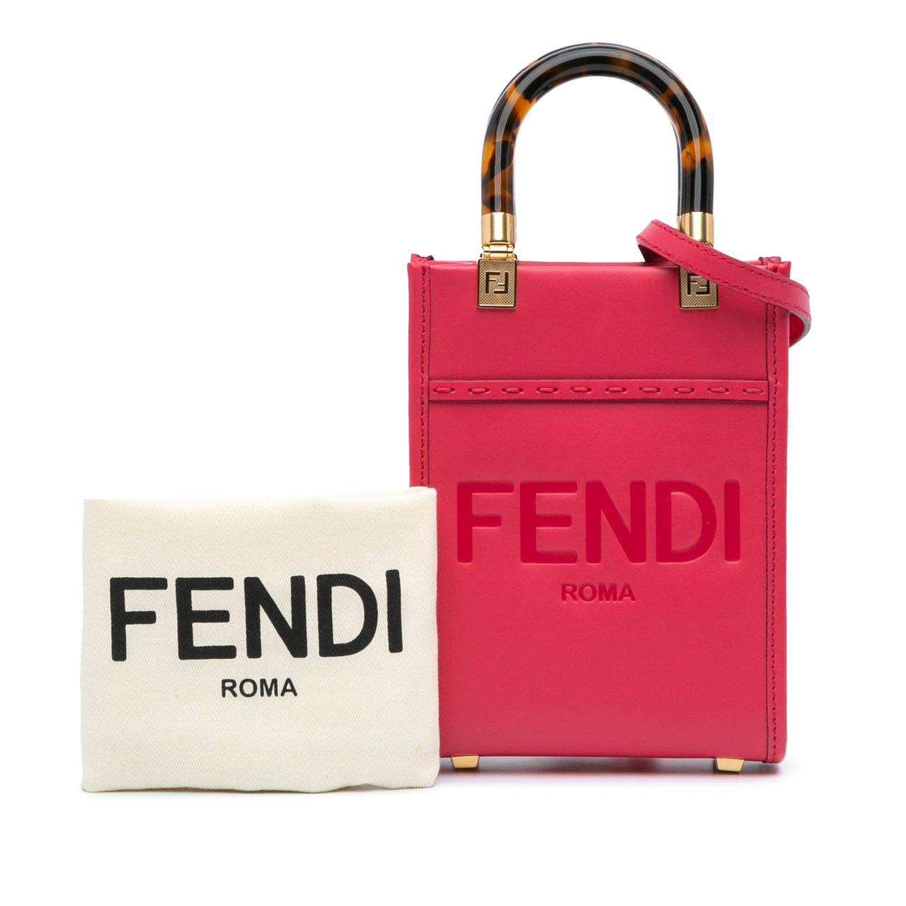 Fendi Mini Sunshine Shopper Tote Roze