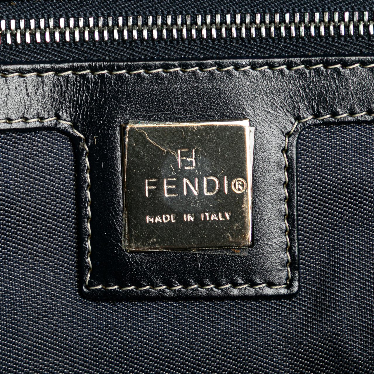 Fendi Canvas FF Marble Shoulder Bag Blauw