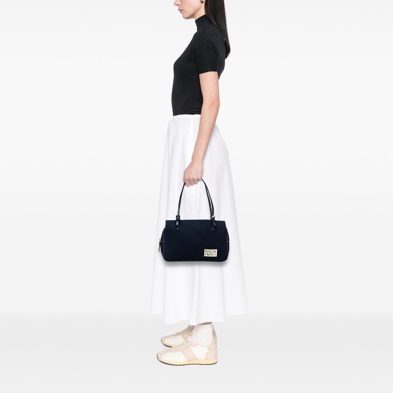 Fendi Canvas FF Marble Shoulder Bag Blauw