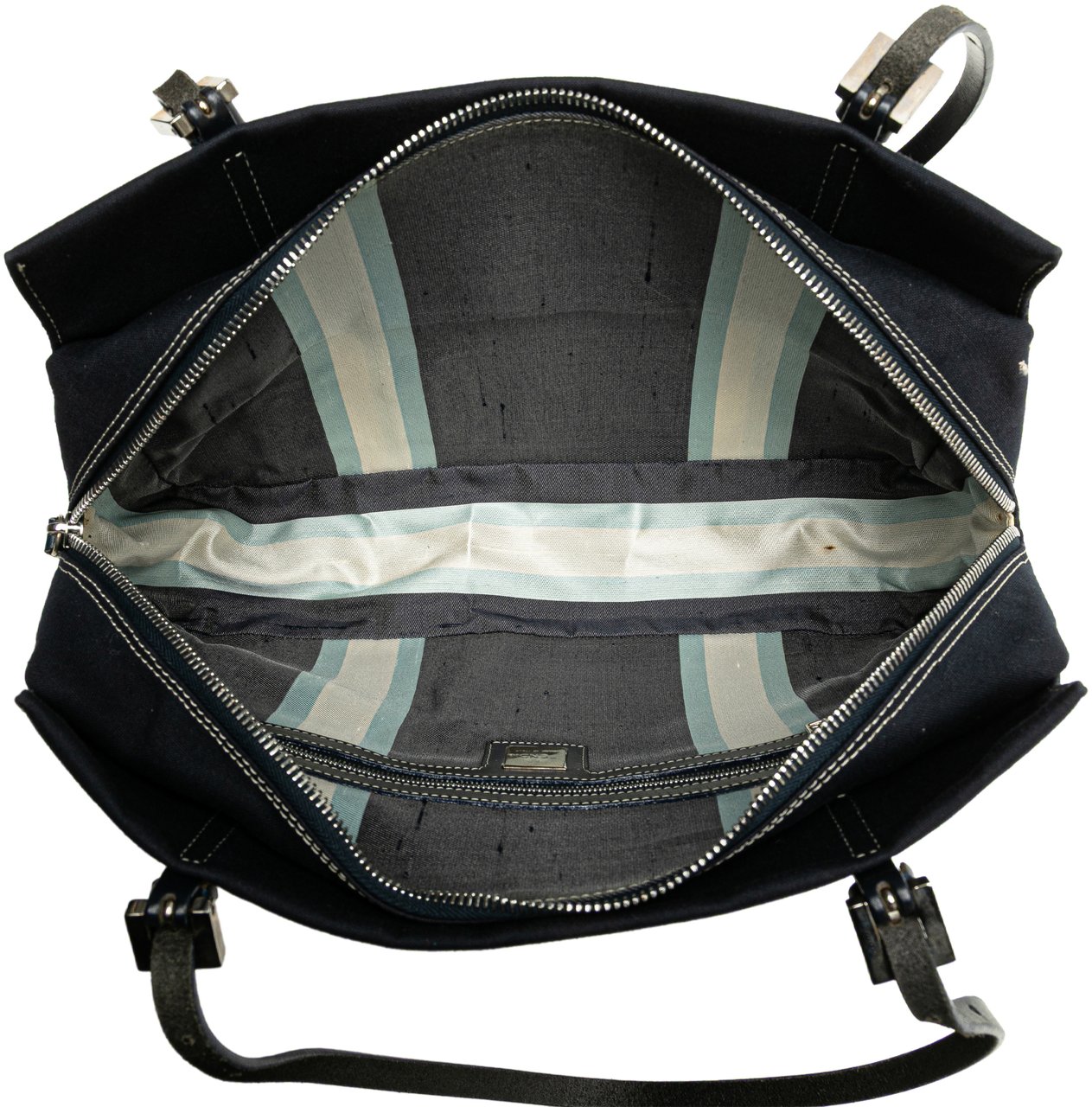 Fendi Canvas FF Marble Shoulder Bag Blauw