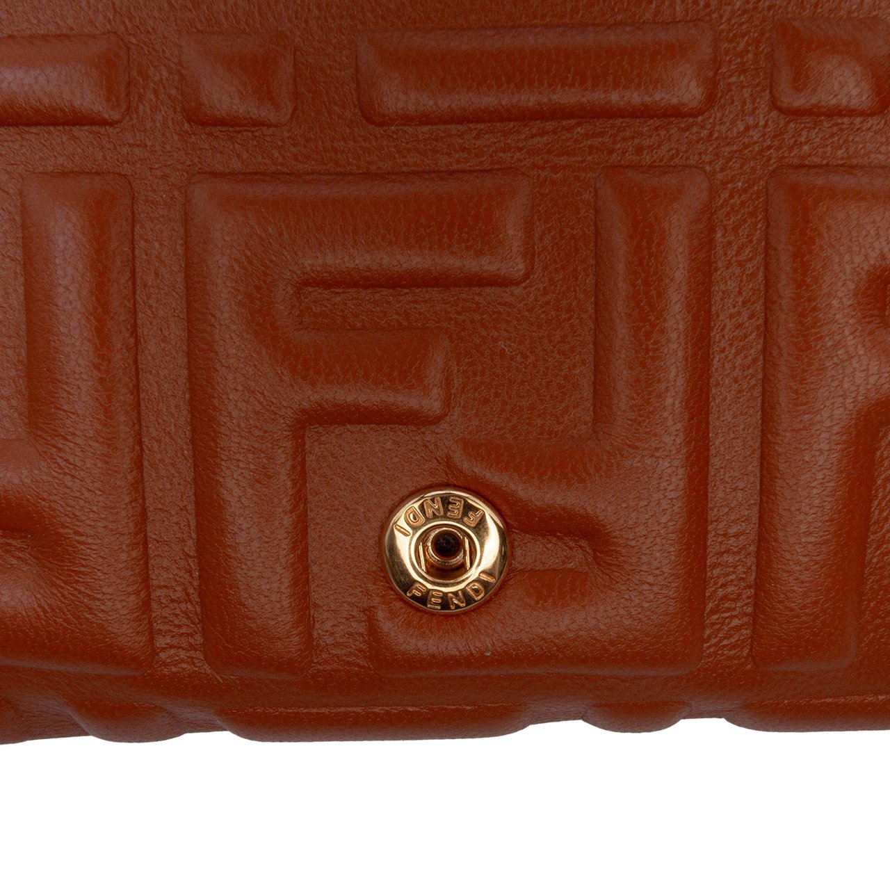 Fendi Zucca Embossed Leather Wallet On Chain Bruin