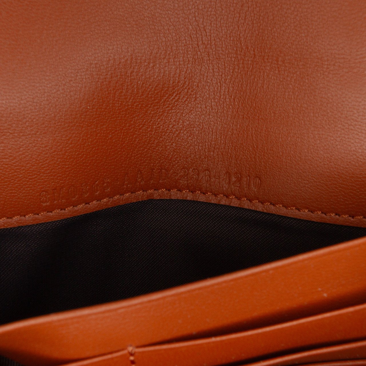 Fendi Zucca Embossed Leather Wallet On Chain Bruin