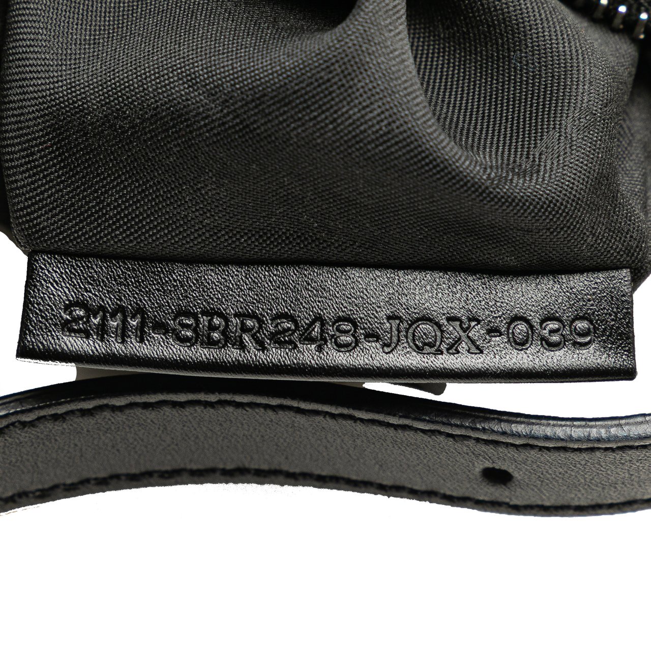 Fendi Zucchino Denim Oyster Shoulder Bag Zwart