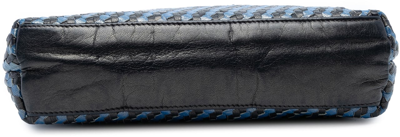 Fendi Woven Leather FF Crossbody Blauw