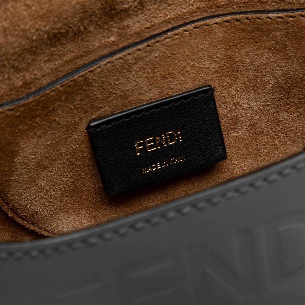 Fendi Leather Moonlight Crossbody Grijs