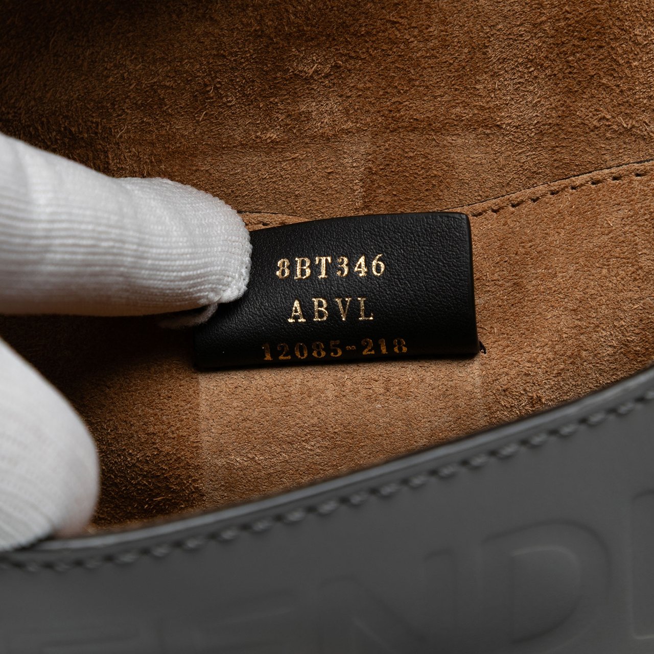 Fendi Leather Moonlight Crossbody Grijs